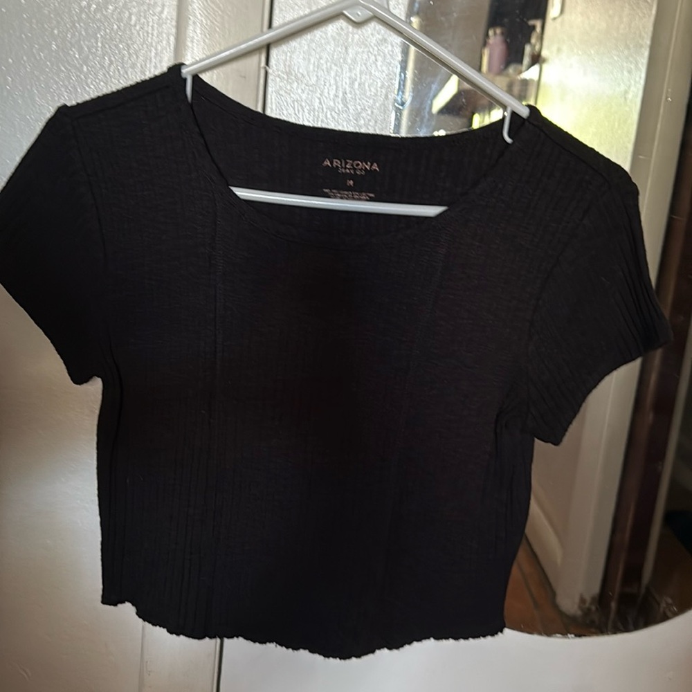 Arizona Jean Company Black Fitted Crop T-Shirt
